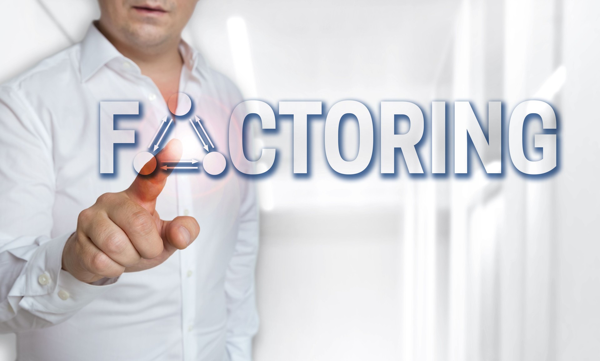 Factoring touchscreen concept is operated by man